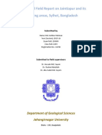 Geological Field Report On Jaintiapur, Sylhet by Ashik, JU