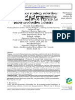 Maintenance Strategy Selection: A Combined Goal Programming Approach and BWM-TOPSIS For Paper Production Industry