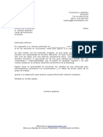 Carta de Presesentación Modelo Anuncio 2