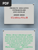 Activitati Nonformale PENTRU CLASA a VI a , 2020