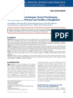 Management of Preeclampsia, Severe Preeclampsia, and Eclampsia at Primary Care Facilities in Bangladesh