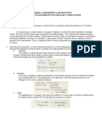 General Chemistry Laboratory Detection of Elements in Organic Compounds