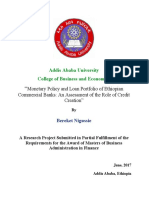 Monetary Policy and Commercial Banks in Ethiopia: Credit Creation RolePDF