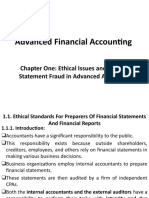 Chapter One: Ethical Issues and Financial Statement Fraud in Advanced Accounting