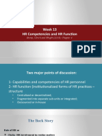 HR Competencies and HR Function