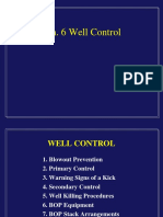 Ch. 6 Well Control: Blowout Prevention, Primary & Secondary Control, Warning Signs of a Kick