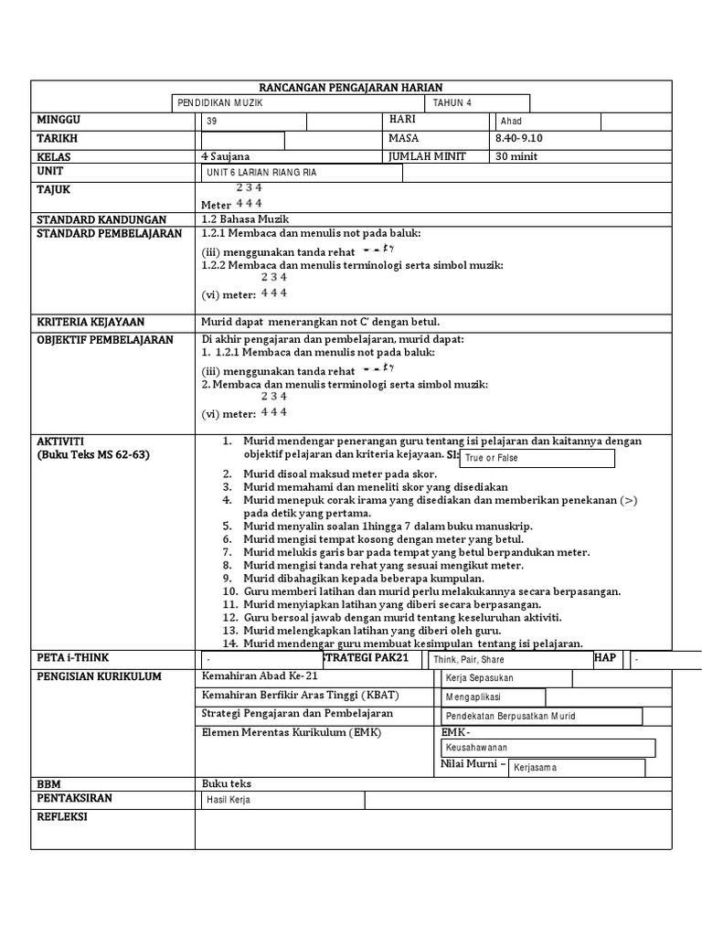 RPH Minggu 39 Larian Riang Ria | PDF