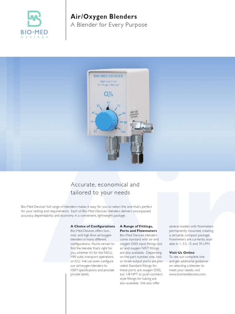 A Blender For Ever y Purpose: Air /oxygen Blenders | PDF | Flow ...