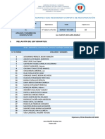 Lista de estudiantes que requieren carpeta de recuperación en el grado 1D de la I.E. N° 82019 La Florida de Cajamarca