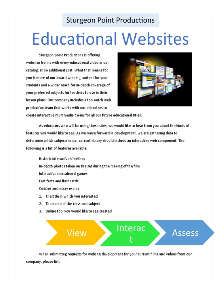 Interactive Educational Website Offerings | PDF