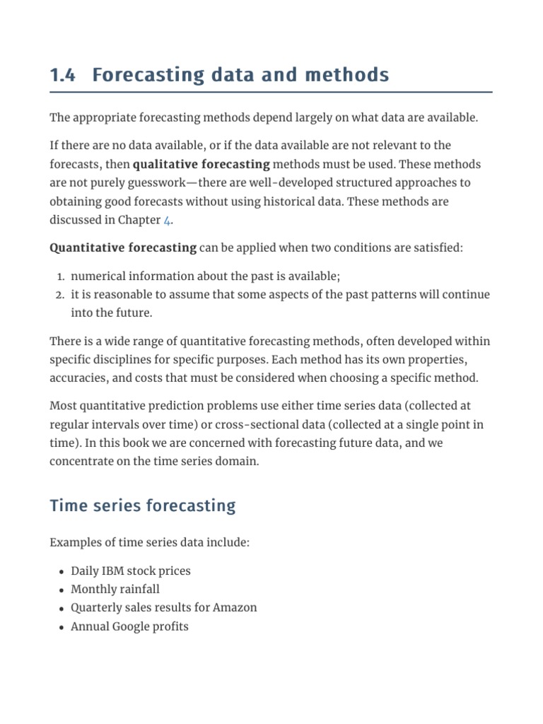 1.4 Forecasting Data and Methods | PDF | Forecasting | Time Series