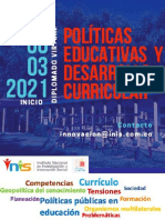 PROGRAMA POLÍTICAS EDUCATIVAS Y DESARROLLO CURRICULAR 