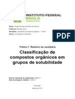 Classificação de Compostos Orgânicos em Grupos de Solubilidade