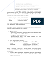 Berita Acara, Notulen, Daftar Hadir, SK BPD Terkait Rapat Bersama Kades Dan BPD TTG Penetapan Perdes RKP Desa 2020