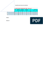 Especificaciones Técnicas de Materiales