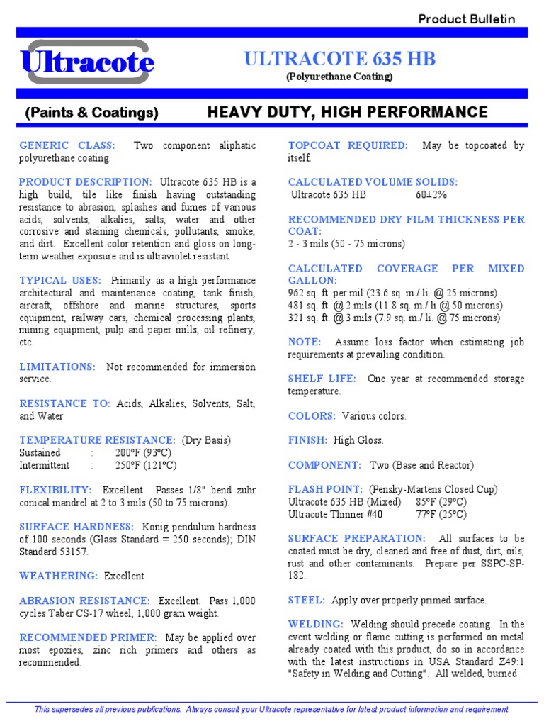 Ultracote 635 HB PDF Varnish Paint