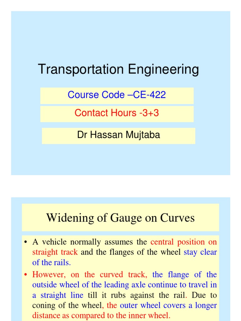 Lec 12 Widening of Gauge Mode) PDF Track (Rail