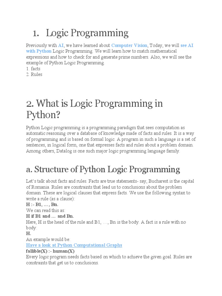 A. Structure of Python Logic Programming | PDF | Software | Software ...