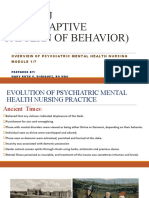 NCM 117J (Maladaptive Pattern of Behavior) : Overview of Psychiatric Mental Health Nursing Module 1/7