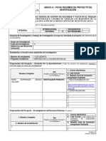 ANEXO A Ficha Resumen de Proyecto de Investigación