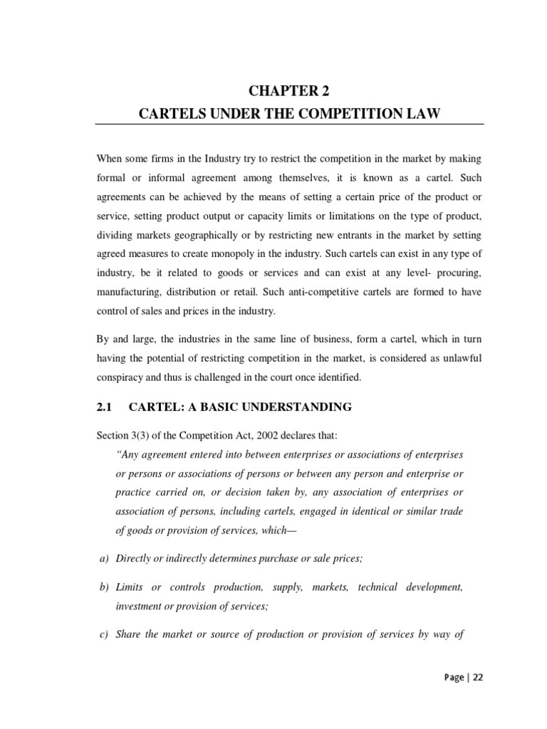 6 - Chapter 2 Cartel Project | PDF | Competition Law | Price Fixing