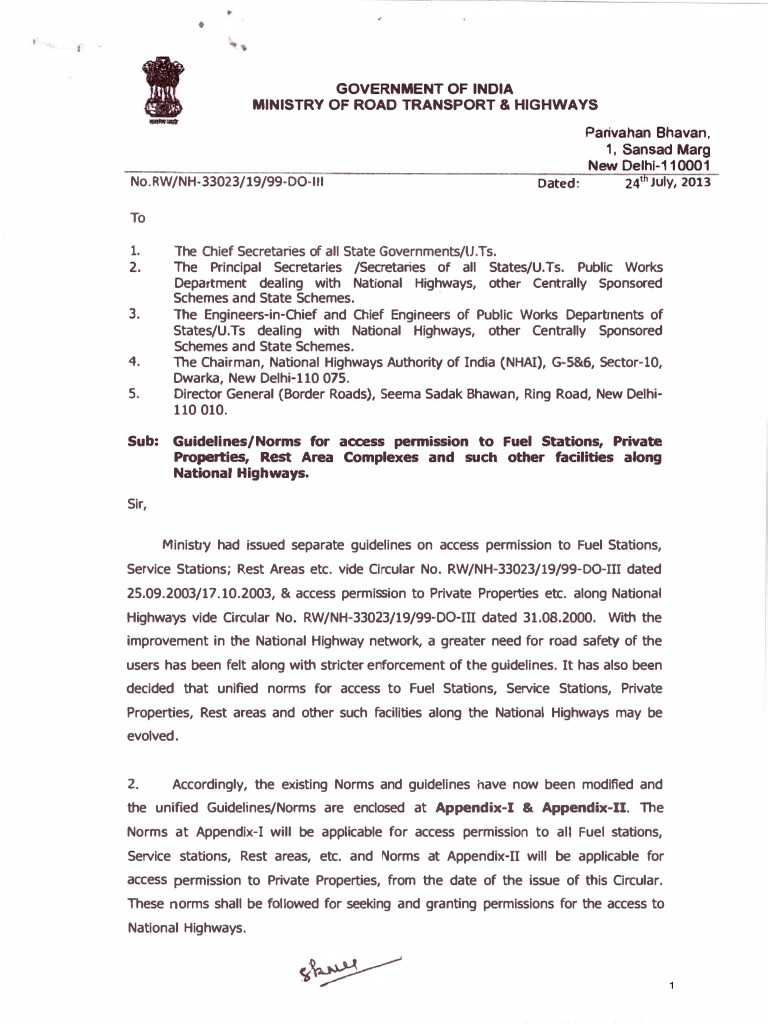 Guidelines Norms For Access Permission To Fuel Stations 24.07.2013