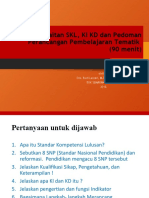 PPT.... Keterkaitan SKL Ki KD Dan Pedoman Perancangan Pembelajaran Tematik