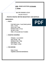 Pesto Pasta With Roasted Chickpeas: Recipe Dissertation