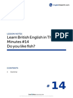 Learn British English in Three Minutes #14 Do You Like Fish?: Lesson Notes