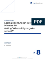 Learn British English in Three Minutes #8 Asking "Where Did You Go To School?"