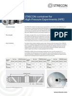 STRECON Container For High-Pressure Experiments (HPE)