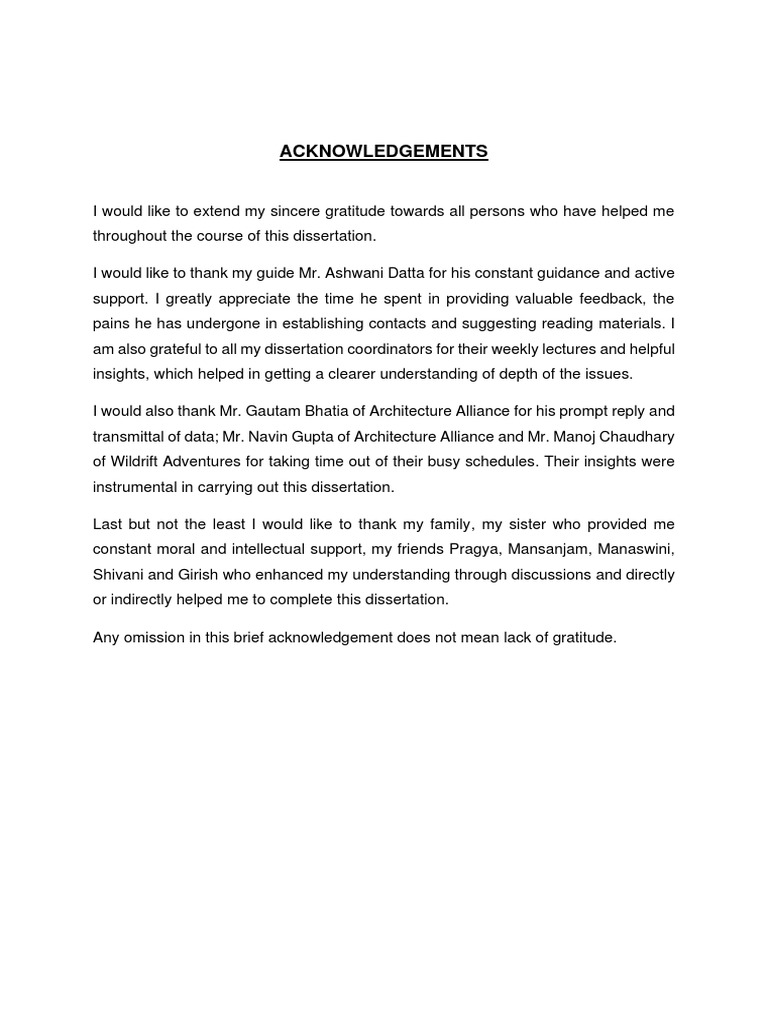 Dissertation Acknowledgements Overview | PDF