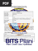 Birla Institute of Technology & Science, Pilani Work Integrated Learning Programmes Division M.Tech. Design Engineering