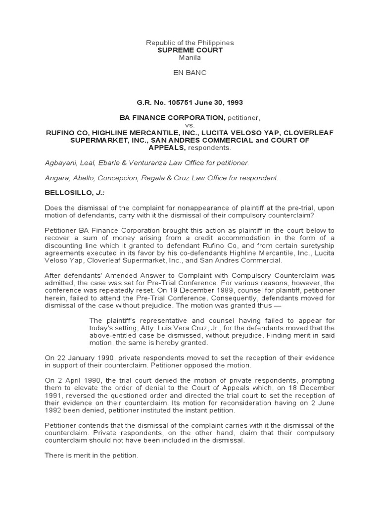 Compulsory Counterclaim – Rule 13. Counterclaim and Crossclaim – NINE
