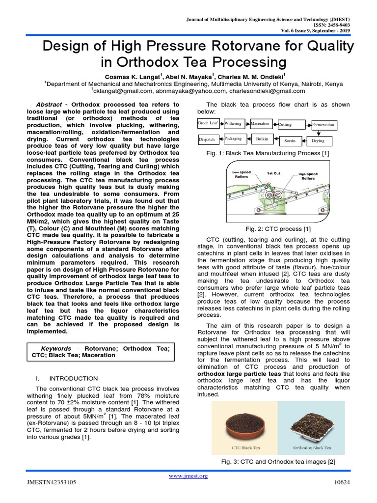 Rotorvane Tea Orthodox | PDF | Belt (Mechanical) | Bending