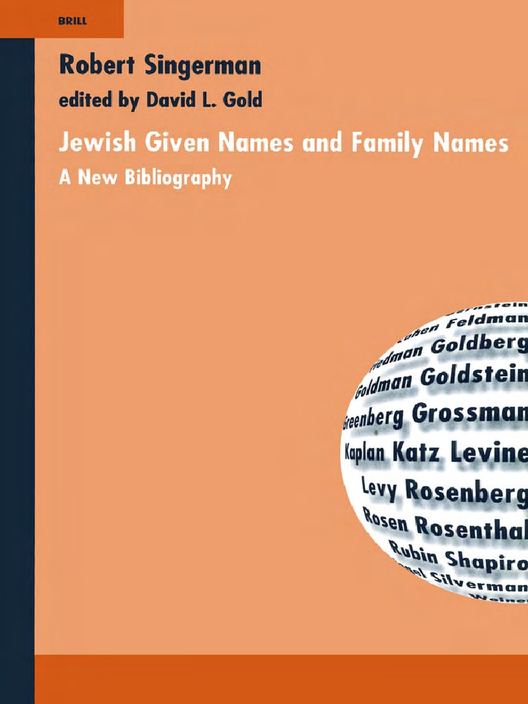 Jewish Given Names and Family Names A New Bibliography by Robert Singerman PDF Jews Hebrew Language photo