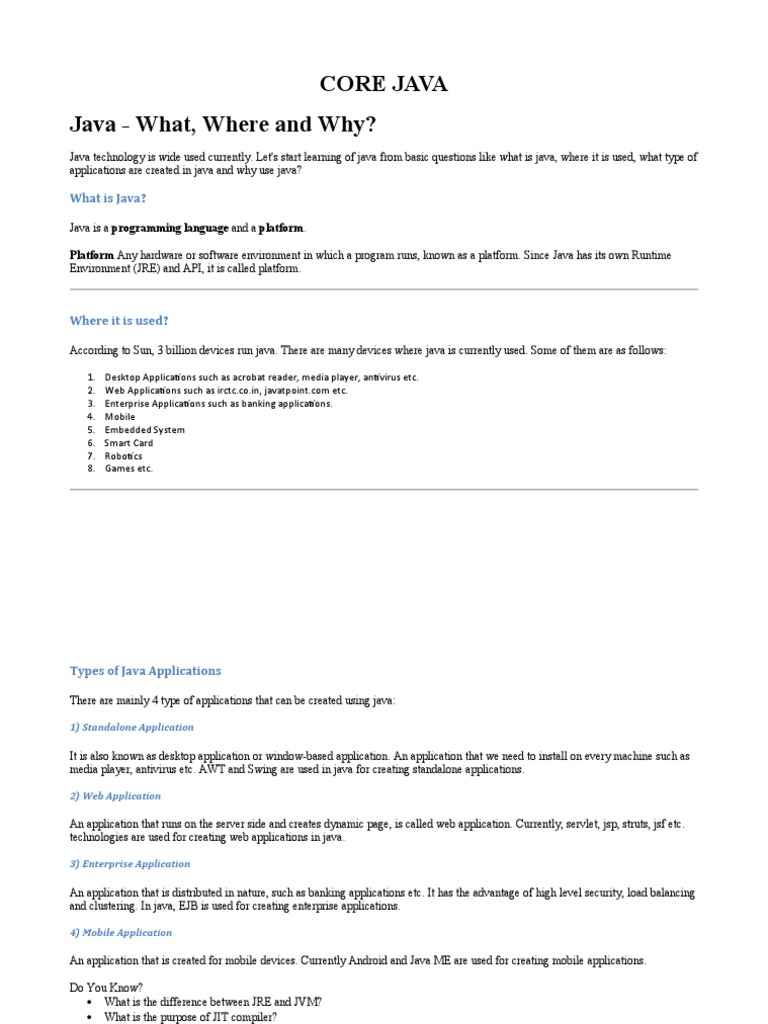Core Java | PDF | Constructor (Object Oriented Programming) | Programming