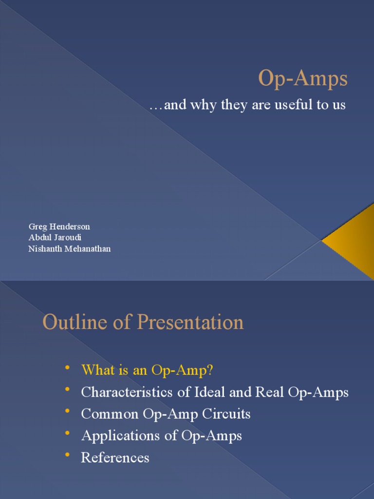 An Introduction to Operational Amplifiers (OpAmps) Their Characteristics, Common Circuits, and
