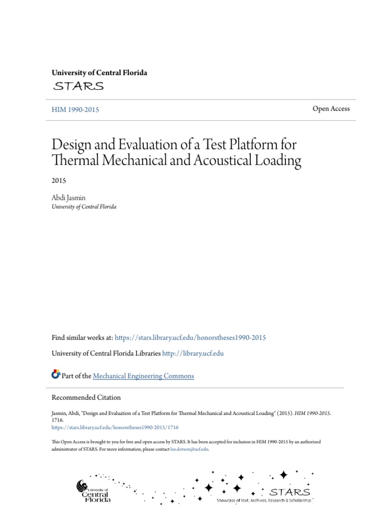 Design and Evaluation of A Test Platform For Thermal Mechanical and ...