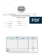 Student exam paper template