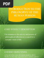 Introduction To The Philosophy of The Human Person