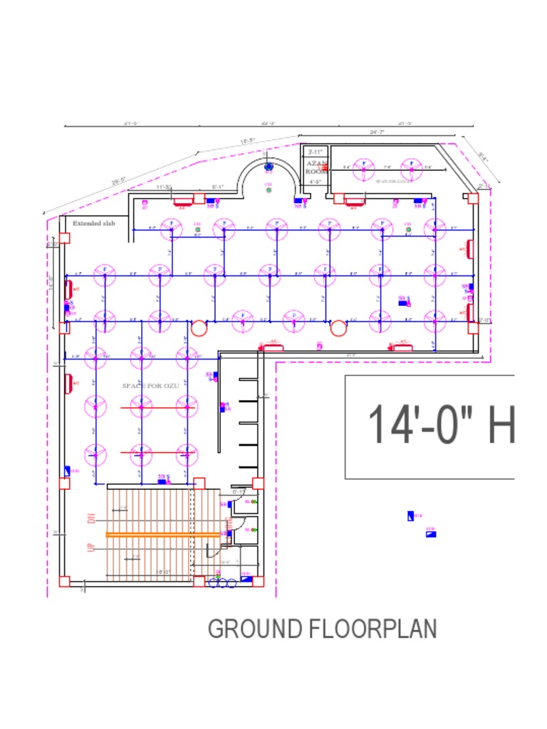 Ceiling Fan Layout for Extended Slab | PDF