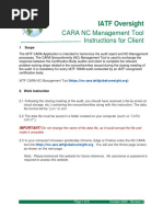 CARA NC Management Tool Instructions For Client: IATF Oversight