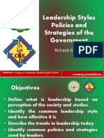 Leadership Styles Policies and Strategies of The Government: Richard G. Cadizal