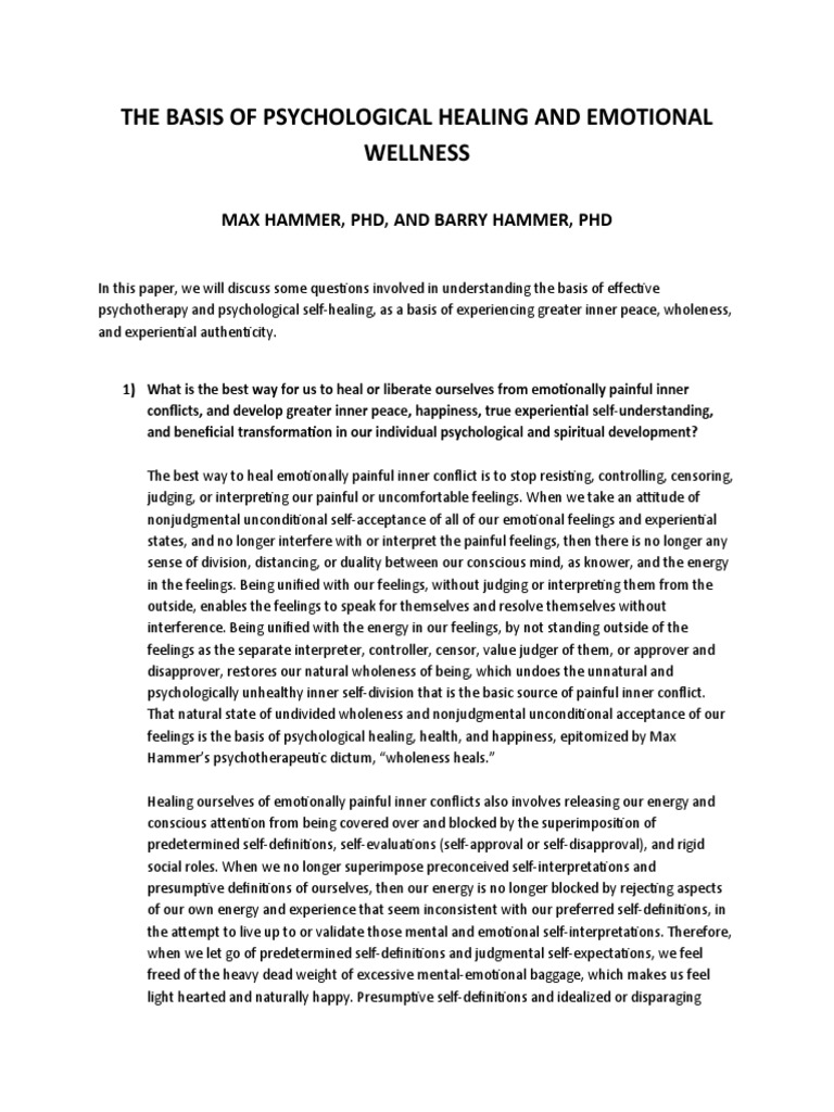 Foundations of Emotional Healing | PDF | Self | Feeling
