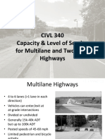Capacity and Level of Service For Multilane and Two Lane Highway