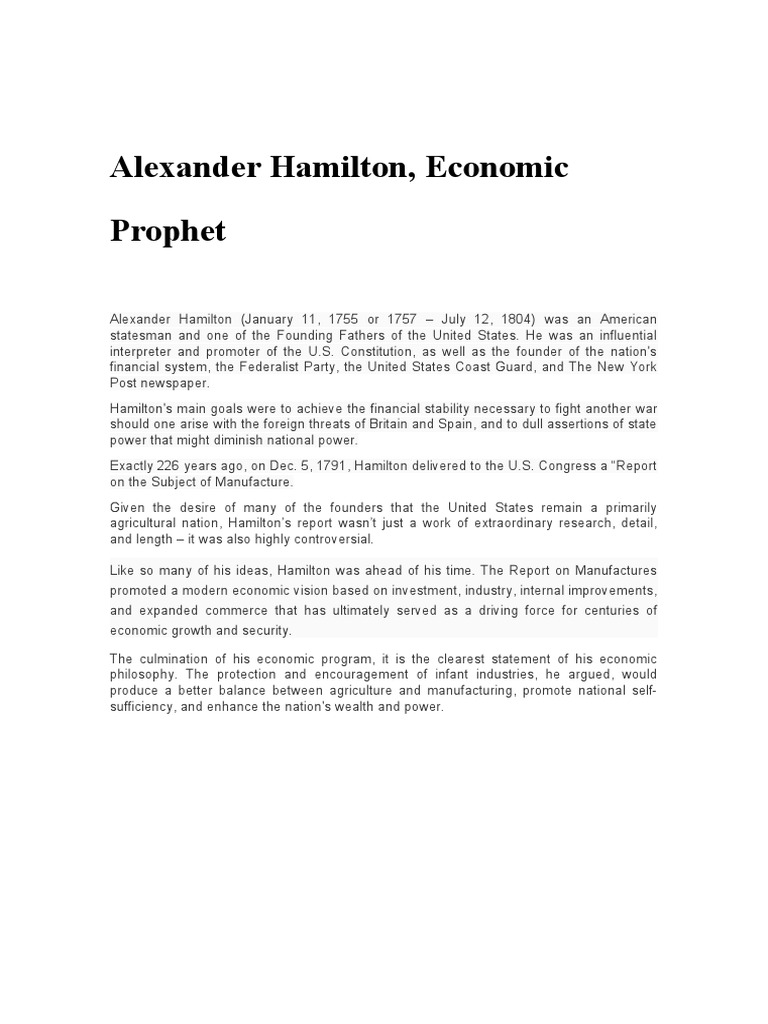 Alexander Hamilton, Economic Prophet PDF