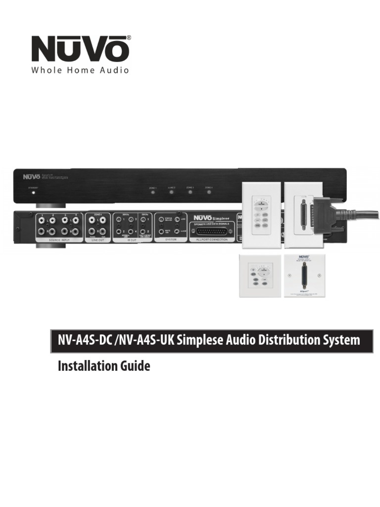 NV-A4S-DC /NV-A4S-UK Simplese Audio Distribution System: Installation ...