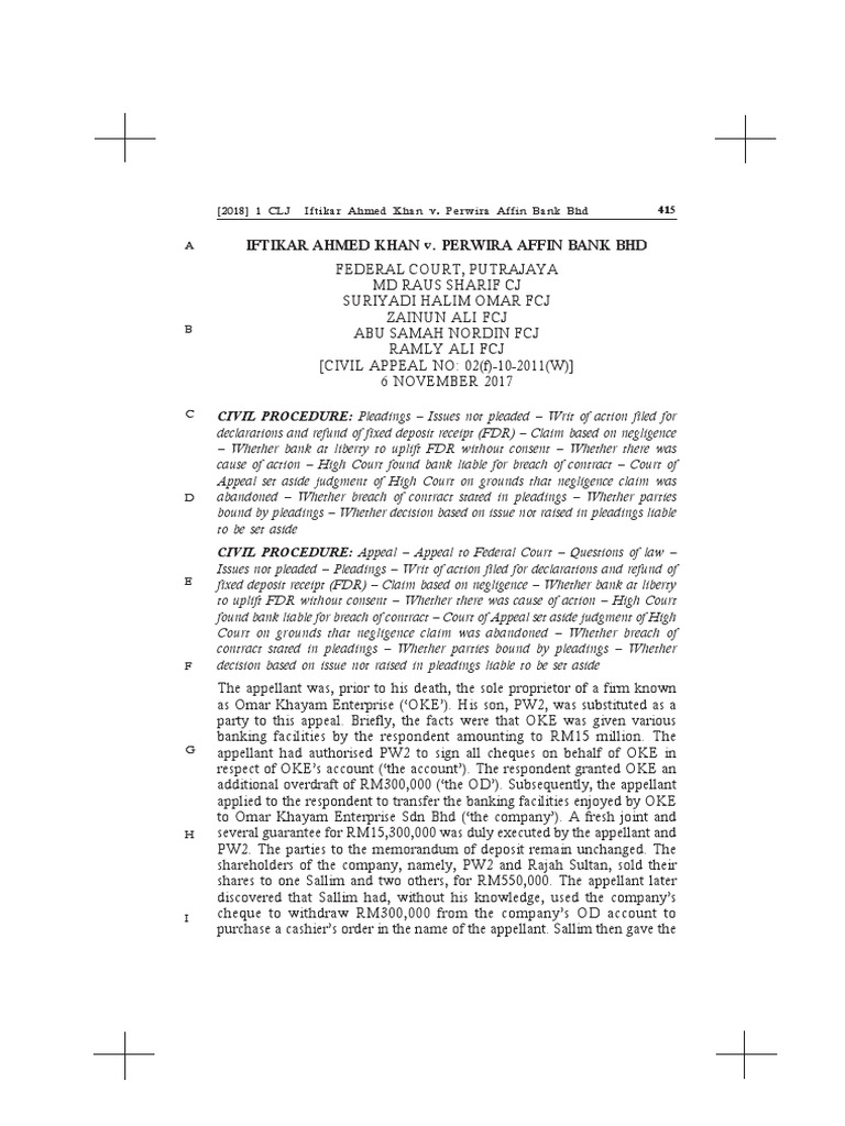 Iftikar Ahmed Khan 2018 Pdf Negligence Pleading