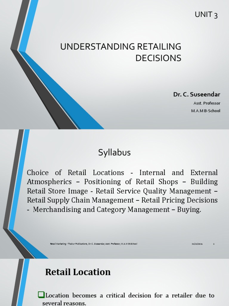 Understanding Retailing Decisions Unit 3 PDF Pricing Retail